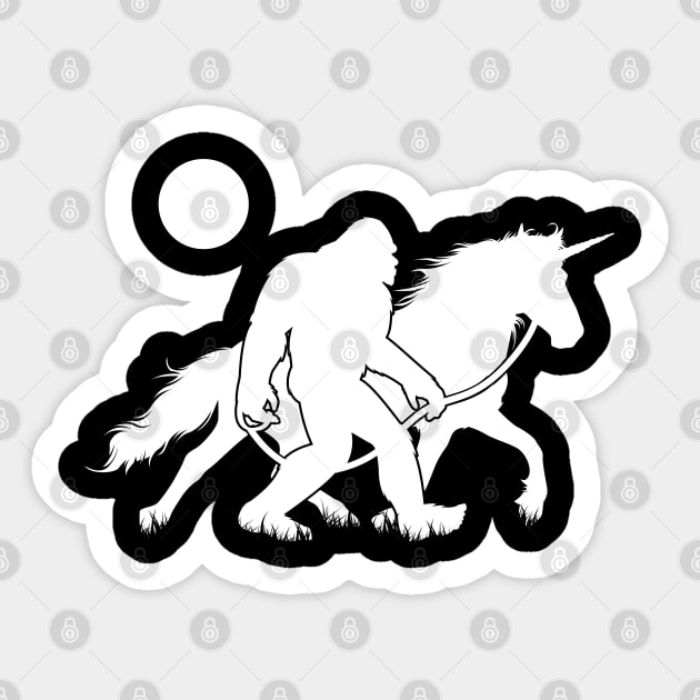 Bigfoot Unicorn Sticker by Tesszero